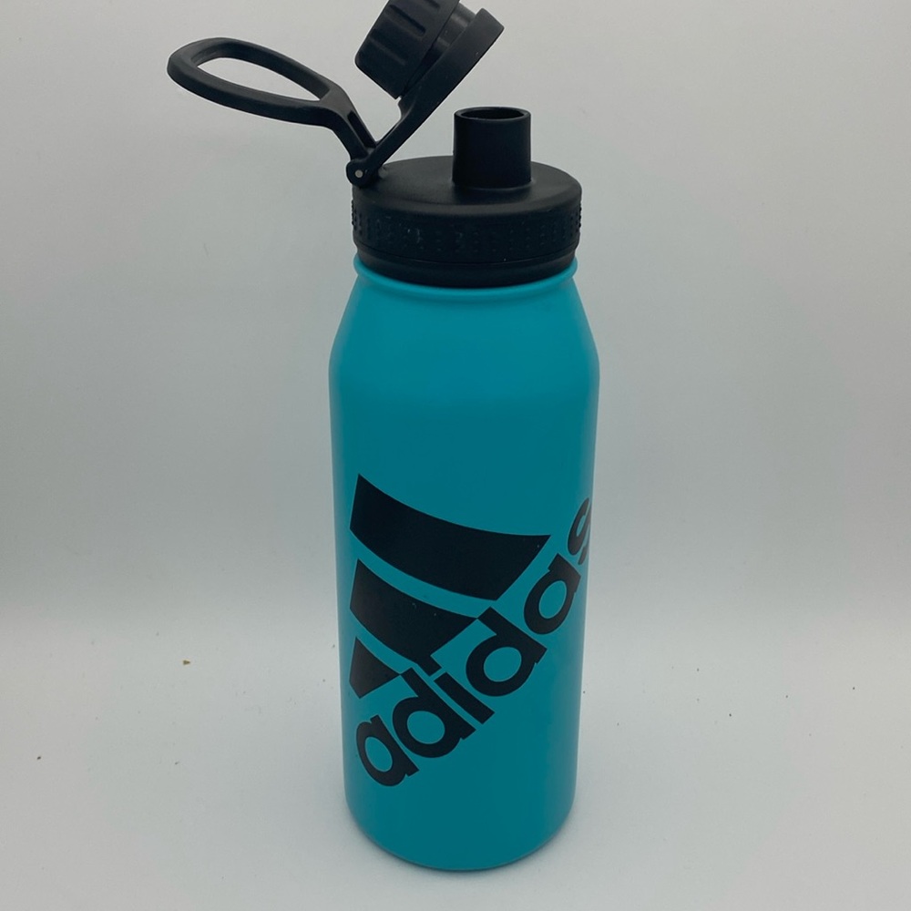 Adidas insulated stainless steel travel water tumbler handle aqua blue 32 Oz 1 L